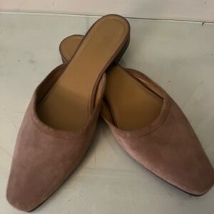 Size 9, tan suede mules